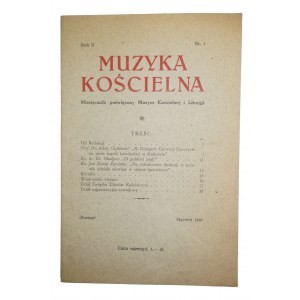 MUZYKA KOŚCIELNA miesięcznik poświęcony Muzyce Kościelnej i Liturgii, Poznań 1927