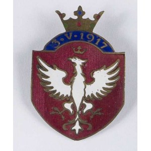 Odznaka patriotyczna 3.V.1917 - tarcza herbowa z koroną