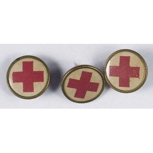 Zestaw 3 odznak Polski Czerwony Krzyż PCK