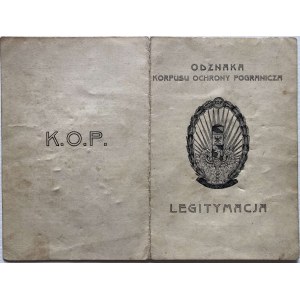 Legitymacja Korpusu Ochrony Pogranicza nr 1213 z roku 1931 wydana dla Leona Machowskiego