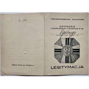 Legitymacja Przysposobienia Wojskowego nr 39 z dnia 24.VIII.1937