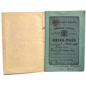 Prussian passport and pass to Poznań from 1919