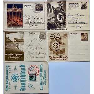 Zestaw 4 kart pocztowych z okresu III Rzeszy