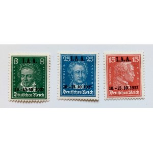 Seria znaczków z roku 1927 z nadrukiem