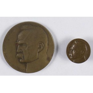 Zestaw 2 szt: medal JÓZEF PIŁSUDSKI - Naczelnik Państwa