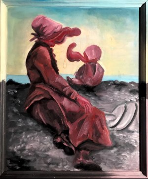 Jakub Kępka (ur. 1996), Crimson Lady (Interpretacja obrazu Anny Bilińskiej-Bohdanowiczowej „Nad brzegiem Morza”), 2020