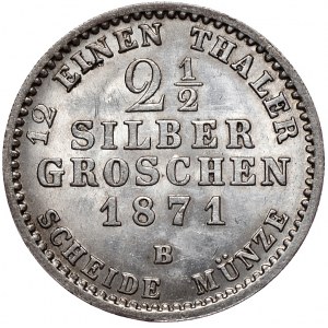 Niemcy, 2 1/2 silbersgroschen 1871 B, Wrocław