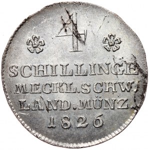 Niemcy, Meklemburgia Schwerin, 4 szylingi 1826