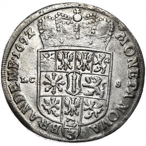 Prusy (księstwo), Fryderyk III, 2/3 talara (gulden) 1692 LC-S, Berlin
