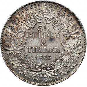 Niemcy, Wirtembergia, Wilhelm I, 2 talary 3 1/2 guldena 1843