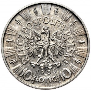 10 złotych 1936 Piłsudski, ciemna patyna