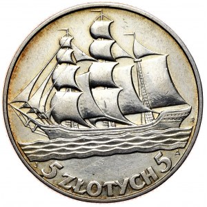 5 złotych 1936 żaglowiec