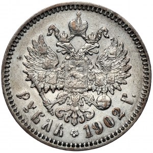 Rosja, Mikołaj II, Rubel 1902 AP, Peteresburg, rzadki