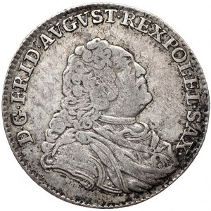 August III, 1/6 talara 1763 EDC, Lipsk, litera S na ramieniu, rzadkie