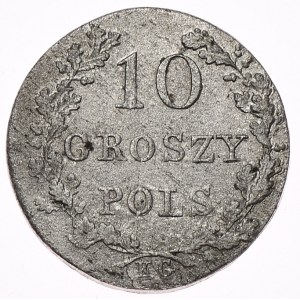 Powstanie Listopadowe, 10 groszy 1831, łapy Orła zgięte