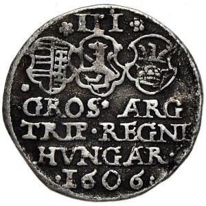 Węgry, Siedmiogród, trojak 1606, naprawiany