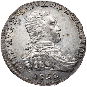 Saksonia, 2 grosze wikariackie 1792 IEC, Drezno