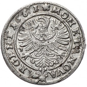 Śląsk, Księstwo legnicko-brzesko-wołowskie, Ludwik IV Legnicki, 3 krajcary 1661 E-W, Brzeg