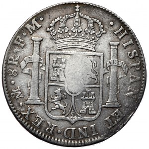Portugalia, 870 reis, kontrmarka na hiszpańskiej monecie 8 reali z 1798