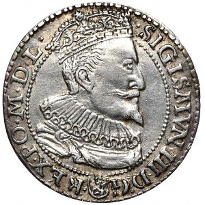 Zygmunt III Waza, szóstak 1596, Malbork, mała głowa