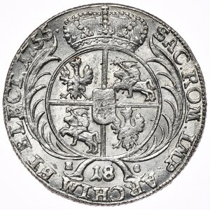 August III, ort koronny 1755, Lipsk, mniejsza głowa