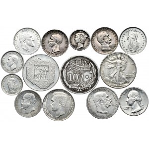 Europa, świat, PRL, zestaw 14 srebrnych monet