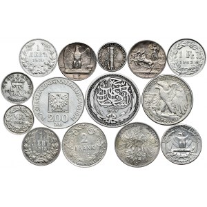 Europa, świat, PRL, zestaw 14 srebrnych monet