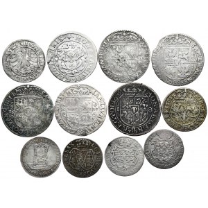 Zestaw 12 monet XVI-XVIII w., głównie orty.