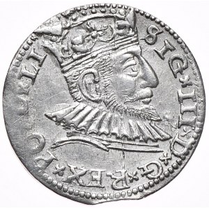 Zygmunt III Waza, trojak 1591 Ryga, duża głowa