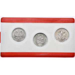 Set menniczy 3x10 złotych 1971 FAO (w tym 2 próby), Pewexowy