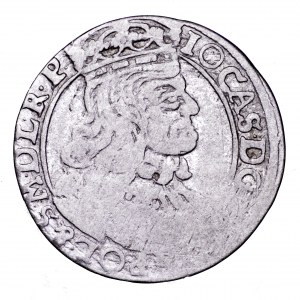 Jan II Kazimierz, szóstak 1662 NG, Poznań - obwódka na awersie, rzadki