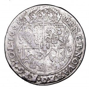 Jan II Kazimierz, ort 1668 TLB, Kraków - herb Ślepowron