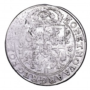 Jan II Kazimierz, ort 1667 TLB, Kraków - herb Ślepowron