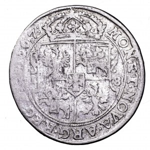 Jan II Kazimierz, ort 1667 TLB, Kraków - herb Ślepowron