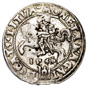 Zygmunt II August, grosz na stopę litewską 1546, Wilno - rzadszy, L/LITVA