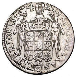 Pomorze, Karol XI, 1/2 guldena (1/3 talara) 1674, Szczecin - rzadkie