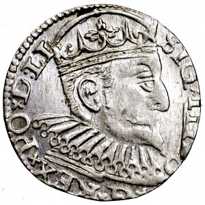 Zygmunt III Waza, trojak 1597, Ryga - śliczny