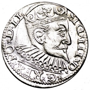 Zygmunt III Waza, trojak 1597, Ryga - bardzo ładny