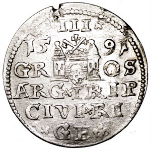 Zygmunt III Waza, trojak 1591, Ryga
