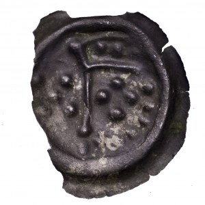 Zakon Krzyżacki, brakteat ramię z proporcem, 1236-1245, Toruń