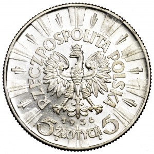 II Rzeczpospolita, 5 złotych 1936, Piłsudski