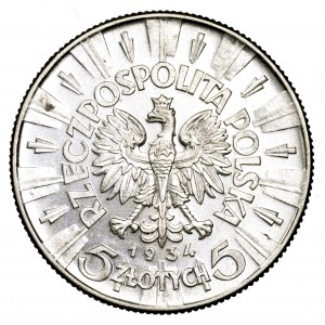 II Rzeczpospolita, 5 złotych 1934, Piłsudski