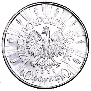 II Rzeczpospolita, 10 złotych 1939, Piłsudski