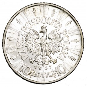 II Rzeczpospolita, 10 złotych 1937, Piłsudski