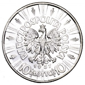 II Rzeczpospolita, 10 złotych 1937, Piłsudski