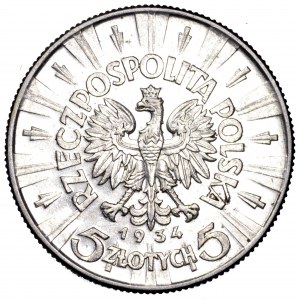 II Rzeczpospolita, 5 złotych 1934, Piłsudski