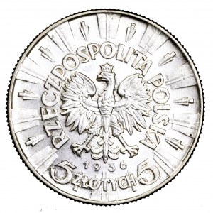 II Rzeczpospolita, 5 złotych 1936, Piłsudski