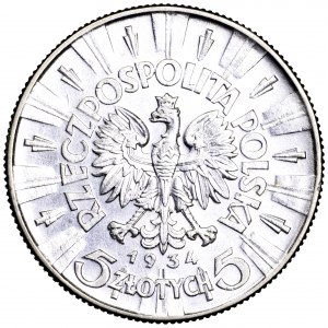 II Rzeczpospolita, 5 złotych 1934, Piłsudski