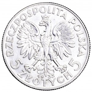 II Rzeczpospolita, 5 złotych 1933, Polonia