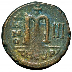 Bizancjum, Maurycy Tyberiusz, follis 582-602, Antiochia